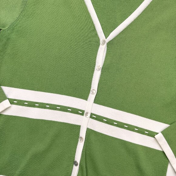 Retro Styled Green Preppy Button Sweater 50's Mod - Picture 7 of 8